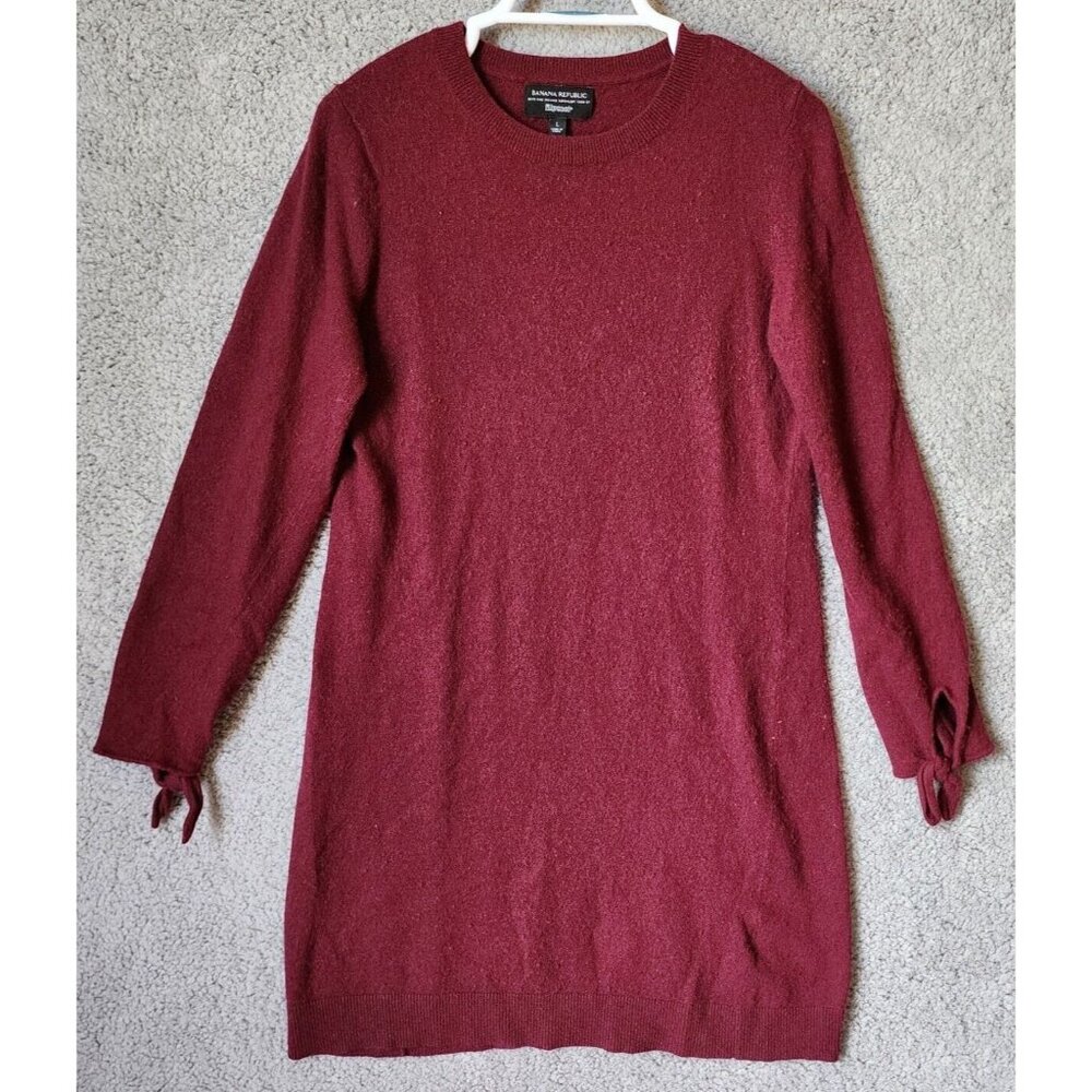 Banana Republic Filpucci Women's Long Tie Sleeve Sweater Dress Wool/Cashmere L